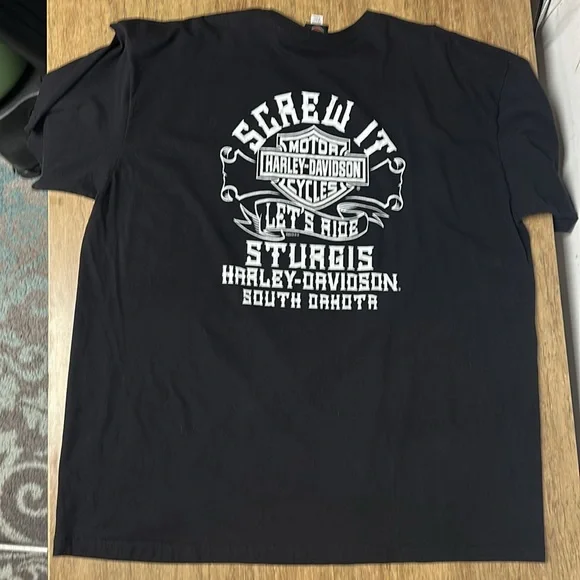 Harley Davidson Motorcycles graphic print skull riding bike lighting T shirt - Picture 5 of 5